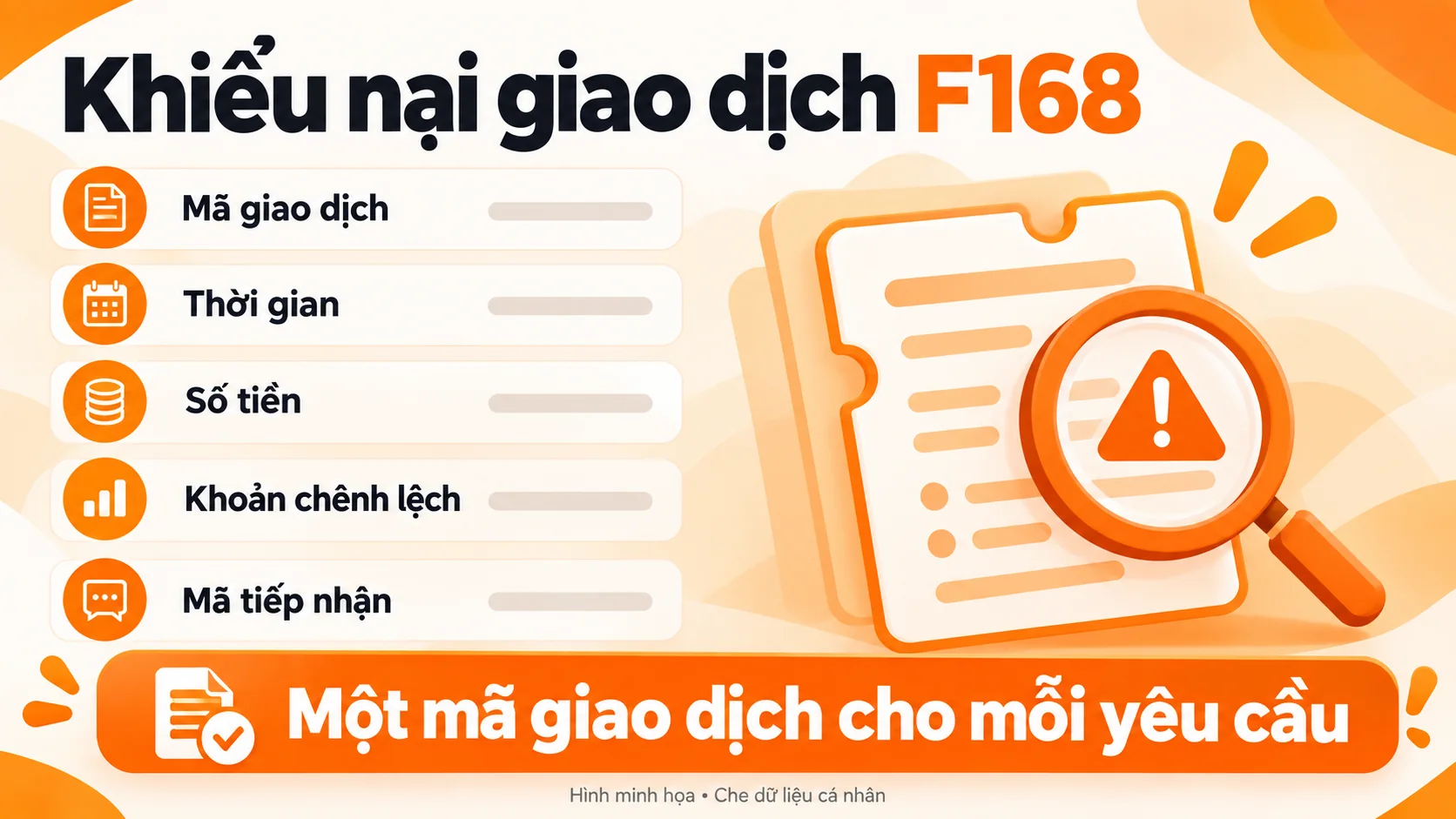 Năm thông tin cần chuẩn bị để yêu cầu đối soát giao dịch F168.